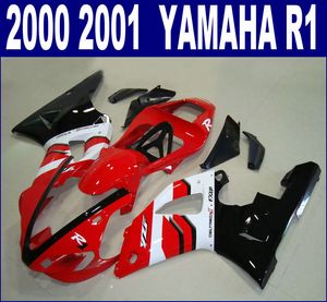 ABS Biewowa ustawiona dla Yamaha 2000 2001 YZF R1 Zestaw targowy YZF1000 00 01 Białe Czerwone Czarne Wróżki RQ12 + 7 Prezenty