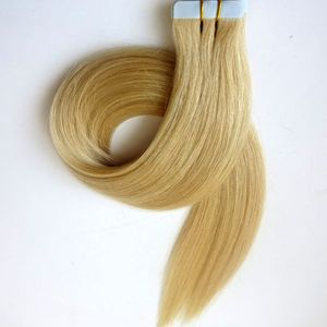 50g 20pcs Tape in Hair Extensions Glue Skin Weft 18 20 22 24inch #60/Platinum Blonde Brazilian Indian Remy human hair HARMONY