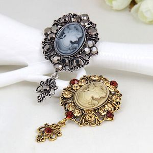 Diamante impressionante Diamante Retro Broche Graceful Lady Cameo Pins Broches Hot Selling de alta qualidade Fábrica barata pinos de cachecol de broches Broches