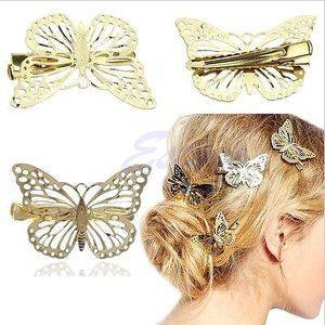 Hair Clippers Women Shiny Gold Butterfly Hair Clip Headband Hairpin Headpiece Beauty Lady Accessories Headpiece Hairband Jewelry on Sale