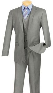 Classic high-quality men's gray men's office suite and men's groomsmen dress 3 (jacket + pants + vest) custom made