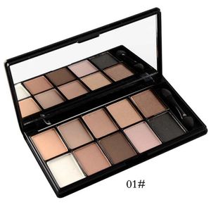 smoky palette Cosmetic 10 Colors Matte Glitter Pigment Eyeshadow Palette with Eye Shadow Makeup Brush and Mirror