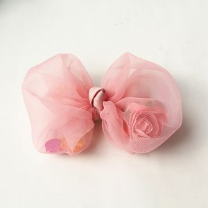 New Gauze Bows With Floral Inside Baby Hair 20pcs/lot ChildrenBig Boeknots Barrette Princess Shapes Hair Clips Pink Flower Hairpins