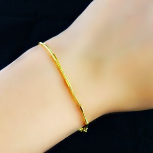 18K Real Gold Plated Bracelet Women Jewelry Gift Free Shipping New Trendy 1.8MM Chunky Snake Chain & Link Bracelet