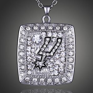 2015 Summer style Fashion Jewelry.N.B.A.Spurs Basketball Championship Ciondolo Sport Collana per uomo Fans Ama i gioielli