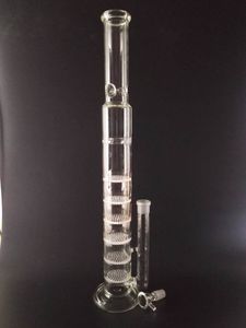 H; 47cm D: 6cm. Glass Bong Handy Su Borusu 7 Katmanlı Petek Sözlü Kesme Gericilik Yağ Donanları Kül Catcher 18mm Eklem Cam Kase Taşınabilir