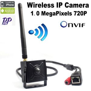Камера Ip Wifi Plug Play оптовых-мини WiFi IP камера беспроводной p HD качестве стандарта ONVIF IP камеры WiFi P2P подключи играть мини WiFi IP камера видеонаблюдения объектив мм пинхол Hi3518E