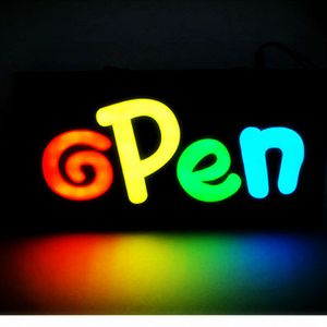 Wholesale-NEW HIGH QUALITY waterproof LED OPEN SIGN BOARD led epoxy resin sign +On/Off Switch Bright Light neon