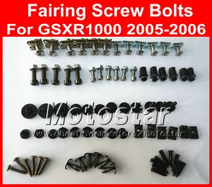 Motorcykel Body Fairing Screw Bolts Kit för Suzuki GSXR 1000 K5 2005 2006 GSXR1000 05 06, Svarta Fairings Aftermarket Bolt Skruvar Set