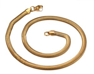 Presente de melhor grau para homens Presente de Natal 6mm 19,6 Aço inoxidável Popular Gold Gold Soft Flat Snake Chain Jóias