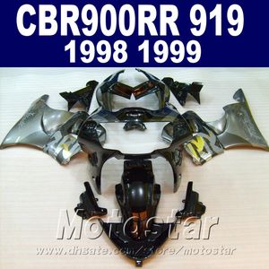 Honda CBR900RR fairings set için ücretsiz özelleştirmek 1998 1999 gümüş siyah CBR919 98 99 abs kaporta kiti GI90