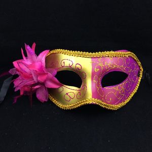 New Luxury Party Masks Flower Aside Halloween Venetian Masquerade Mask Carnival Mardi Gras Costume Novelty Wedding Gift Free Shipping