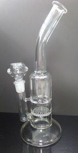 Heißer Verkauf 20 cm gebogenes Glasrohr Wasserbong Recycler Glasrohre 14,5 mm Joint Oil Rigs Wirbelsiebstück Klarglasbongs