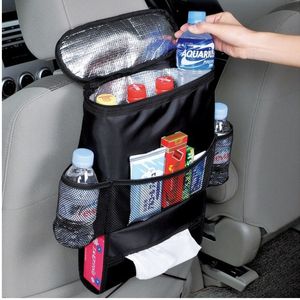 Car Auto Vehicle Seat Chair Back Foldable Organizer Punch Multi-pocket Holder Hanging travel Storage Cooler and Insulated Bag