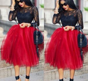 Unique Solid Saias Women Skirts Knee Length A Line All Colors 5 Layers Tutu Tulle Skirt Casual Dream Free Shipping