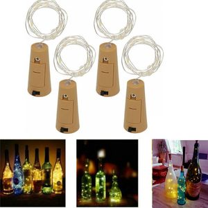 1m 10led 2m 20led Garland Festoon Drut Copper String Light Cork Kształt Wino Bottle Korek Bajki Gwiaździsty Lampa Winorowa DIY Wazon Xmas Decor