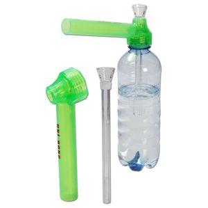 glass Water bong portable Smoking Pipe portable Screw on Bottle Converter wholesale mix color