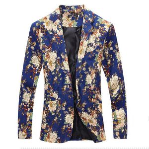Wholesale-blazer men 9 color M-XXL men suit Cotton and linen flower cloth color matching leisure jacket suit men