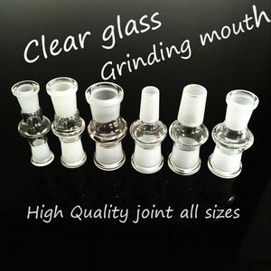 Hookahs Adapter Partihandel Glasadapter 14mm Kvinna till 18 mm kvinnlig adapterkontakt KLART GLAS LAB GLASSBESLASSFÖRETAG