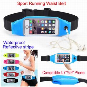 Universal Sports Waterproof Phone Pockets Waist Belt Armband Bag Cases Pouch With Clear View Touch For iPhone 5s 6Plus Galaxy s5 S6 Edge