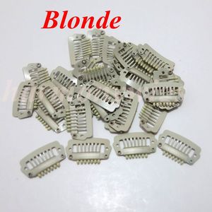 Hair extension snap clips 2.3cm 7 teeth stainless steel for Clip hair extensions wigs weft 6colors