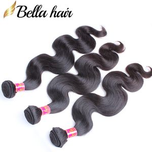 Bellahair ブラジルの髪の拡張処女人間の髪は3pcs lotバンドルボディウェーブドロップシップを織ります