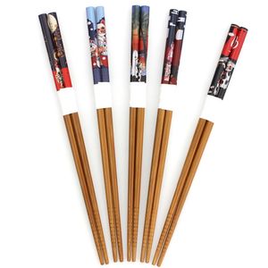 Partihandel-5 Par Eco-Friendly Cat Chopsticks Japanska Wood Lacquer Chopsticks Present