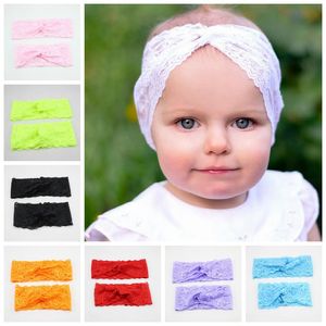 Kadınlar / bebek Dantel Bow Headwrap Kapalı Stretch Çapraz Twisted Knot Baş bandı saç bandı Vintage Başkanı Wrap Fotoğraf Prop Saç Aksesuarları FD6562