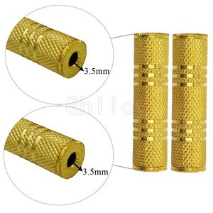 3,5 milímetros Feminino a 3,5 mm 500pcs Feminino F / F Adaptador de Áudio acoplador metal banhado a ouro