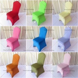 100 stks MOQ gemengde kleur spandex banket stoel cover voor huwelijksgebruik