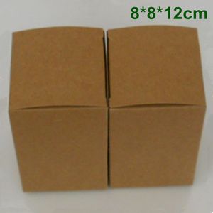 8*8*12cm Kraft Paper Wedding Favor Gift Packaging Box for Jewelry Ornaments Perfume Essential Oil Cosmetic Bottle Candy Tea DIY Soap Packing