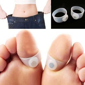 Hälso- och sjukvård Fötter Skötsel Enkel Massage Slimming Silicone Foot Massage Magnetisk Toe Ring Gratis frakt