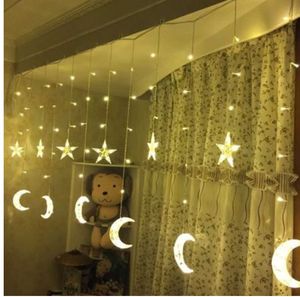 Nuovo 4M * 0.6MLED Luci per tende lunari Pentagramma Lanterna di ghiaccio Stella Festival Lanterna Luci decorative Stringa