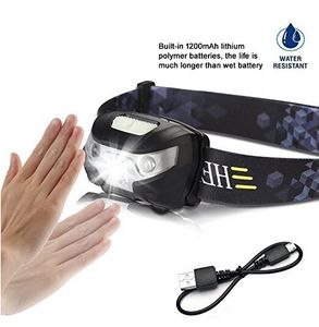 LED Headlamp,Body motion sensor Headlamp Flashlight USB Rechargeable Portability Waterproof Super Bright for Running Reading, Outdoor and Ch