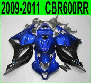 Honda CBR600RR fairing kiti için enjeksiyon kalıplama ABS Fit 2009 2010 2011 siyah mavi kaplamalar CBR 600RR 09 10 11 YR52