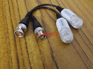 500PCS / Lot (250PAirs) Gratis frakt Partihandel Enkelkanal Passiv video Balun Adapter Vattentät UTP Transceiver BNC Male Cable