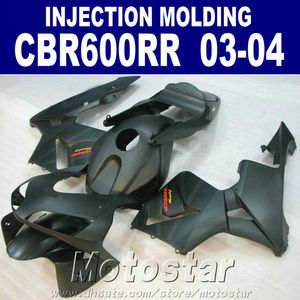 Injektion ABS plastfeedningssats för Honda CBR 600RR 2003 200403 04 CBR600RR Svart Motorcykel Fairing Set SD7H