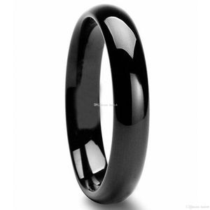 Classic Tungsten Carbide Black Polished Wedding Band Men Womens Engagement Bridal Ring Statement Charms Infinity Jewelry Christmas Gifts