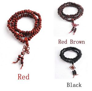 Fashion 108*6mm Buddhist Tibetan Decor Prayer beads Bracelet Bangle Wrist Ornament Wood Buddha Beads Women Jewelry Religion Charm