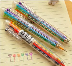 New Arrival Novelty Multicolor Ballpoint Pen Multifunction 6 In1 Colorful Stationery Creative School Supplies G1189