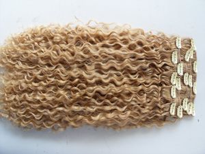new brazilian curly hair weft clip in natural kinky curl weaves unprocessed blonde human virgin remy extensions chinese hair