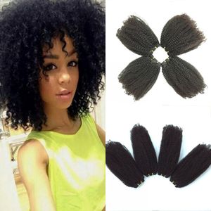 InterloveHair Billiga Peruanska Virgin Hair Wefts Afro Kinky Curly Hair Weaves Human Hair Extension 4 Bundlar Många Fast Gratis Frakt 10-26 tum