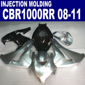 Injection molding high quality fairing kit for HONDA CBR1000RR 2008 2009 2010 2011 silver black CBR1000 RR fairings set 08-11 #U27