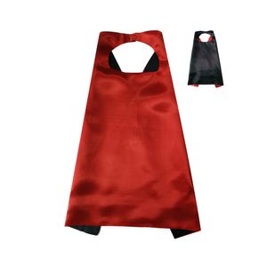 7 designs reversible Satin cosplay costumes for kids and adults plain solid double sided superhero cape cartoon 110*70cm Christmas Halloween party festival