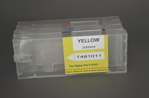 6 Pieces/Lot 220ml T480-T485 empty ink cartridge for epson stylus pro 7500 printer