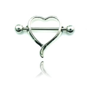 Brand New Fashion Nipple Rings 316L Stainless Steel Barbells Heart Breast Body Piercing Jewelry Free Shipping on Sale