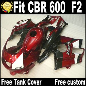 Free 7 Gifts for HONDA CBR 600 F2 custom fairings 1991 1992 1993 1994 black red CBR600 91 - 94 fairing kit RP7