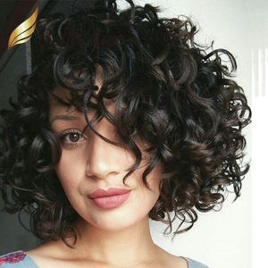 Big Curly Front Lace Wig Virgem Cabelo Humano Cor Natural Para Mulheres Negras 130% 150% Densidade Bellahair