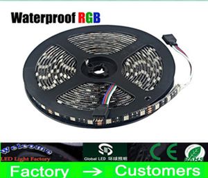 黒いPCB LEDストリップ5050、DC12V、ブラックPCBボード、IP65防水、60LED / M、5M 300LED、RGB、ホワイト、暖かい白、赤、緑、青