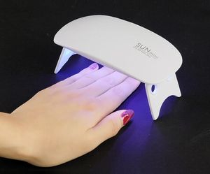 Ny Mini USB 6W 6 LED UV Nail Dryer Curing Lamp Machine Gel Nail Polish Kraftfull UV-lampa Polsk ljus Naglar Ansiktsverktyg Fast Torka 4 färger